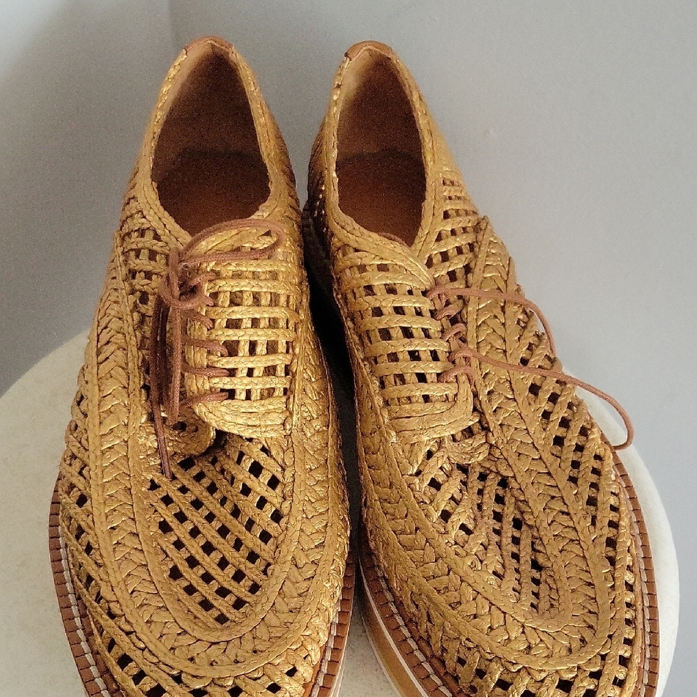 Clergerie BIBA Raffia Loafer Oxford Shoes Size 9 - Picture 8 of 8